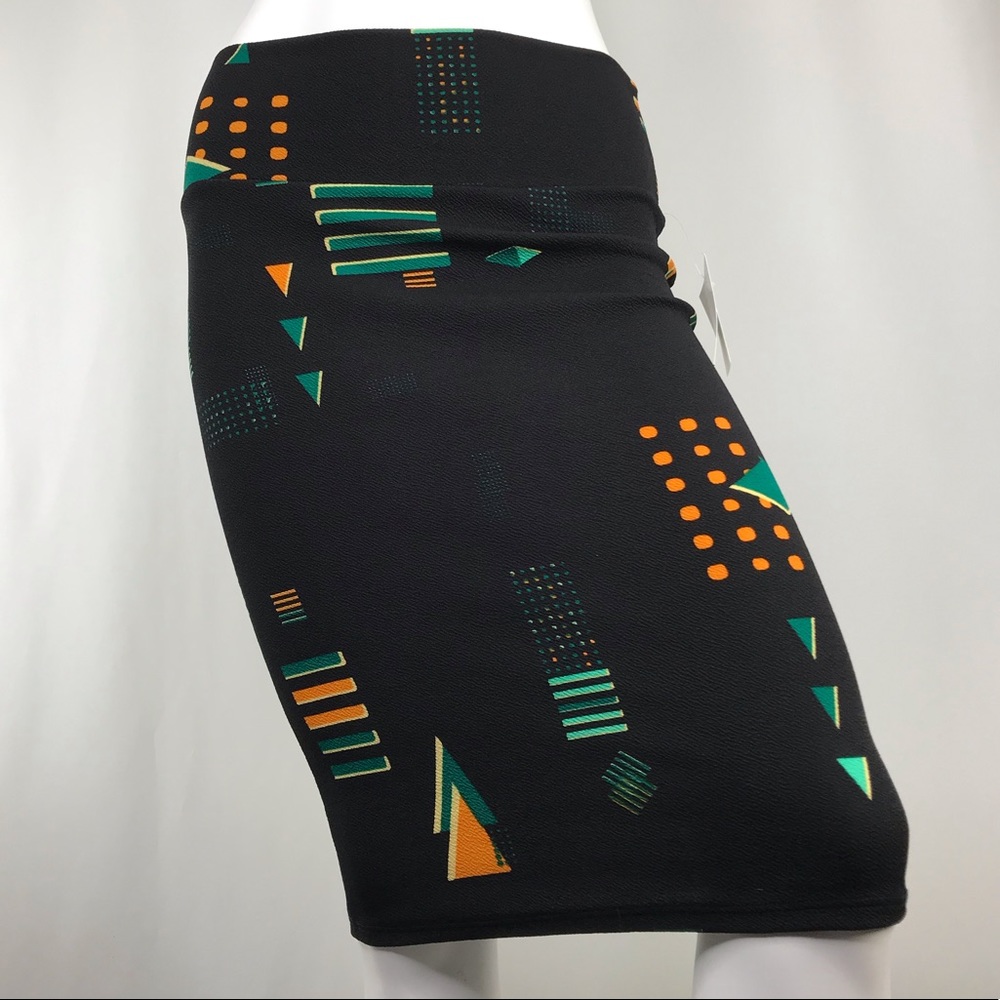 Lularoe Cassie Bodycon Skirt Geometric 80’s Print